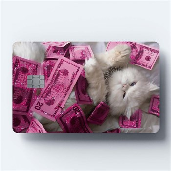 Kredi Kartı Stickerı Dolar Kedi