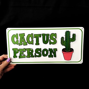 Metal Poster Cactus Person
