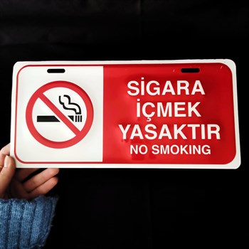 Metal Poster Sigara İçmek Yasaktır Kabartmalı
